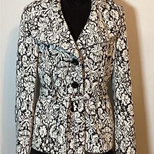SPRINGTIME WOMENS BUTTON DOWN JACKET W/WIDE COLLAR DRESS BARN SZ. MED